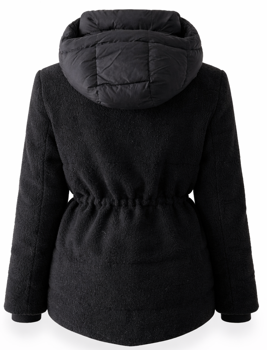 WOOL BLEND SHELL DOWN JACKET