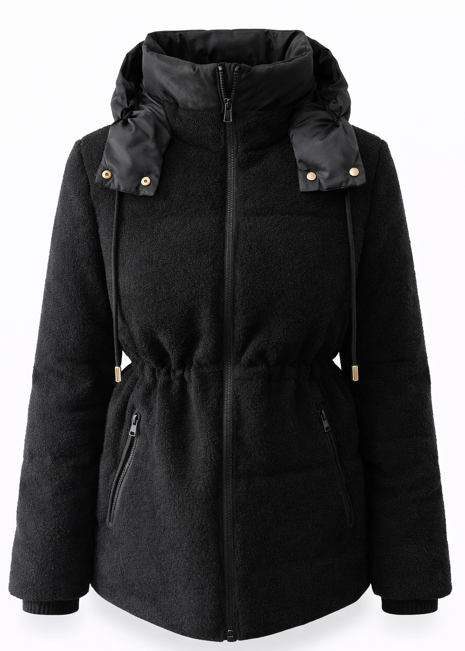 WOOL BLEND SHELL DOWN JACKET