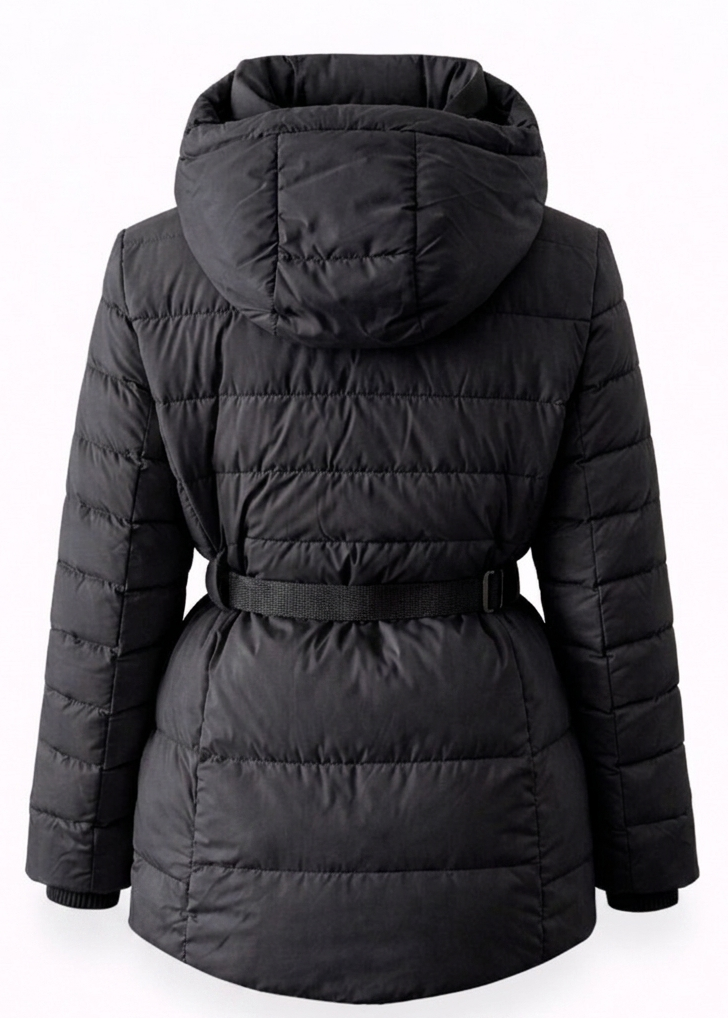 BELTED PUFFER DOWN JACKET