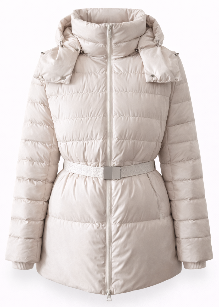 BELTED PUFFER DOWN JACKET