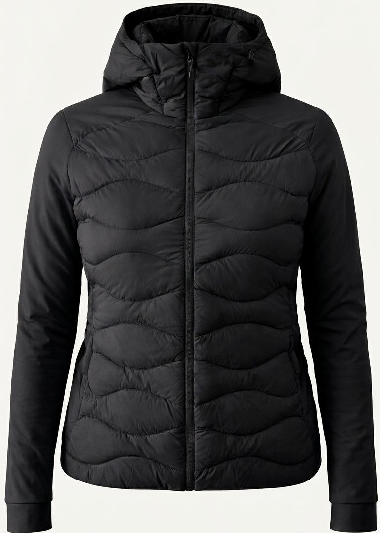 Hybrid Wave-Quilted Down Jacket