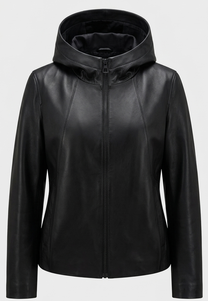 LEATHER HOODIE JACKET