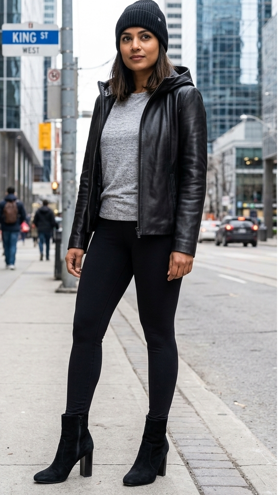LEATHER HOODIE JACKET